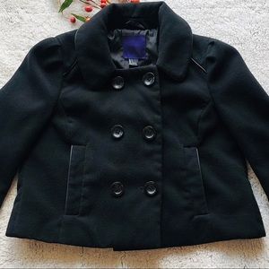 Forever 21 Black Cropped Peacoat Jacket